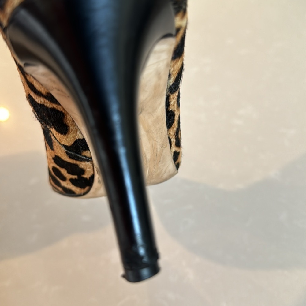 Sam Edelman Karen Leopard Calf Hair Stiletto Ankle Boots Size 8.5 - Picture 7 of 11